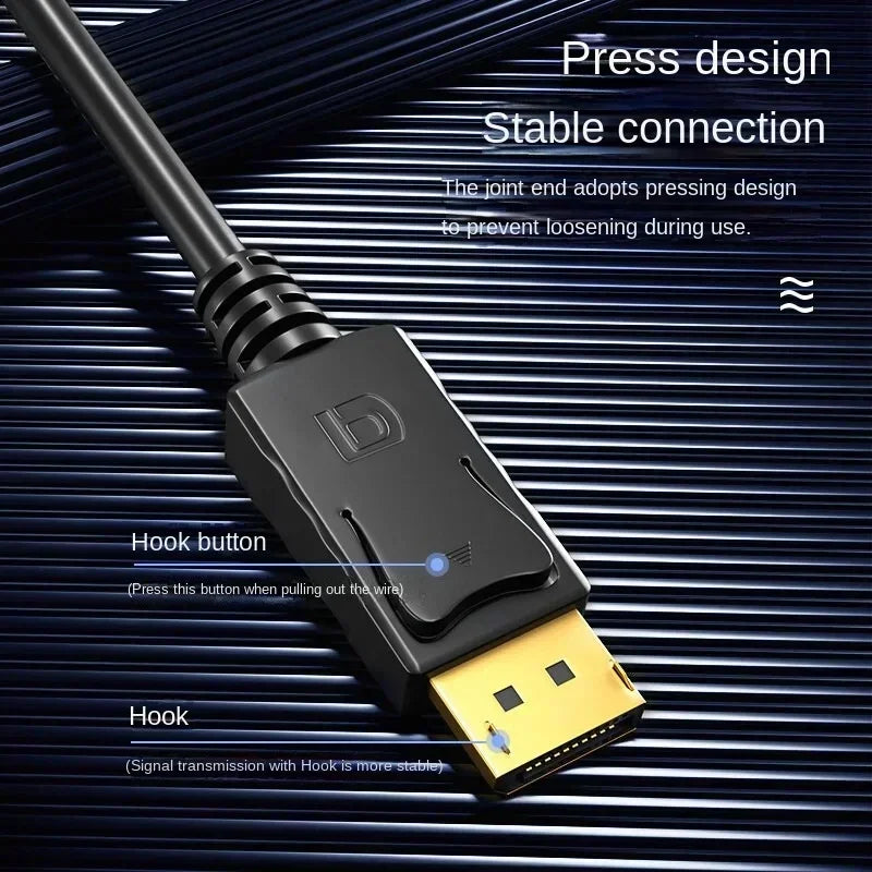  4K DP DisplayPort to HDMI Cable DP to HDMI HDTV Adapter Display Port Video Audio Cable for PC HDTV Projector Laptop Monitor Qme