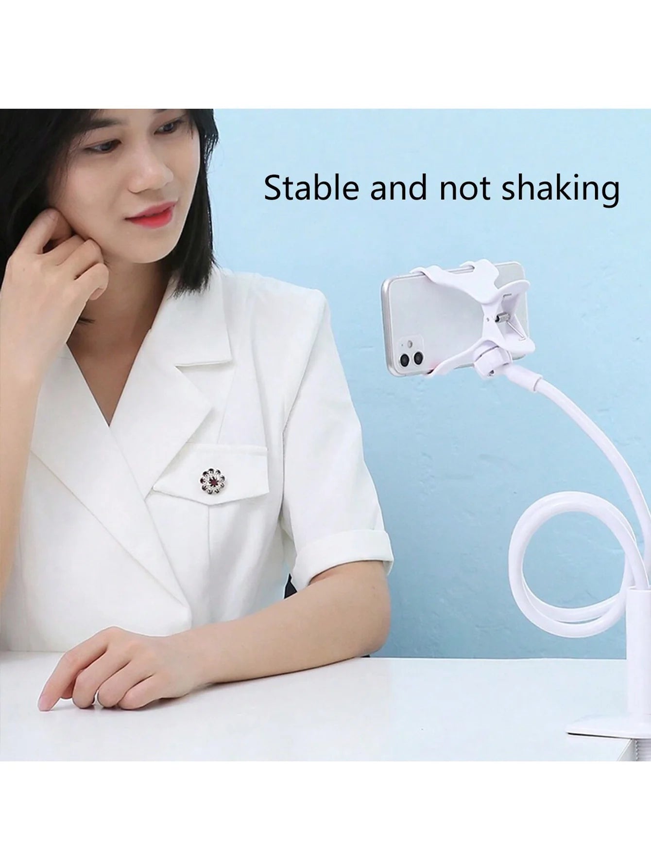 Lazy Phone Holder Live Streaming Stand 360 Rotating Alloy Hose Qme
