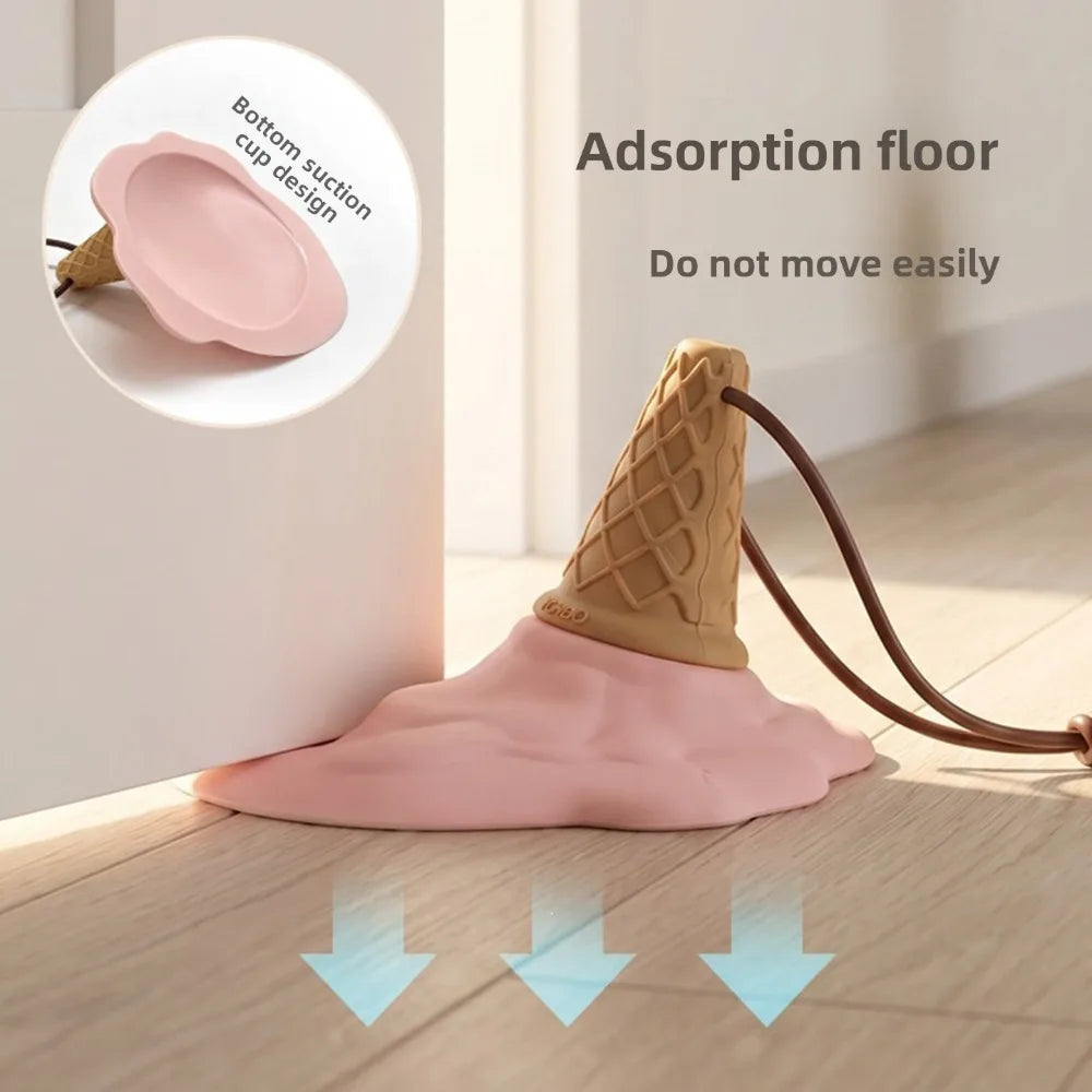 Cute Cartoon Ice Cream Shape Door Stopper Wedge Funny Decorative Qme