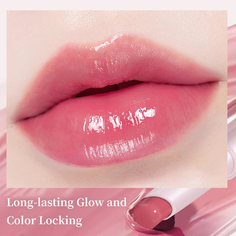 Moisturizing Mirror Lipstick, Nourishing Lip Glaze, Long-Lasting Waterproof Non-Stick Cup, Highpigment Lip Gloss,All Skin Types Qme