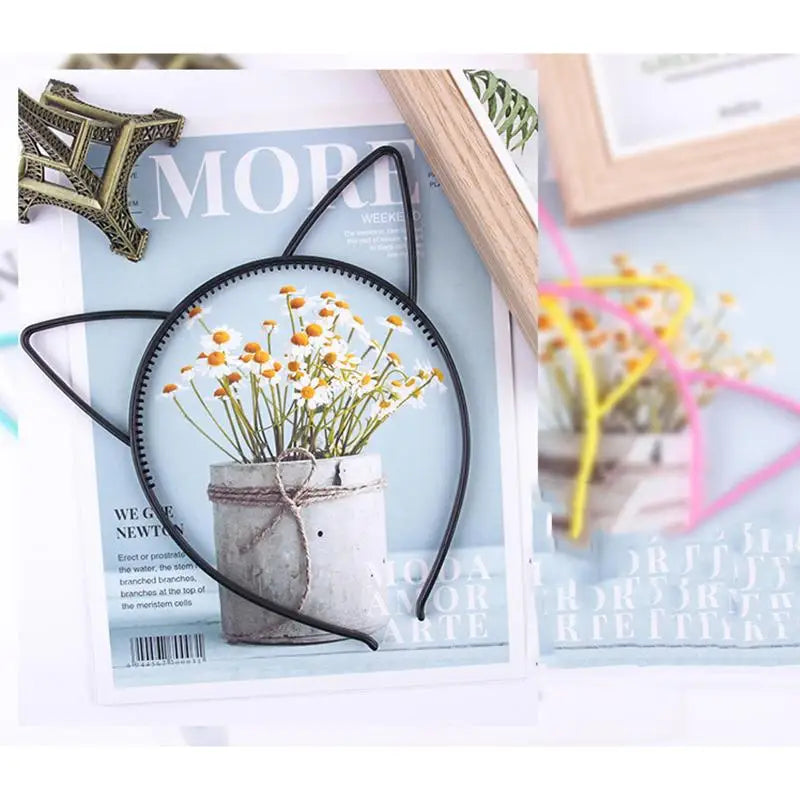 Children Cat Ear Hairband Solid Plastic Headbands Tooth Themed Party Qme