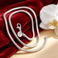 925 Sterling Silver 16-30inch 3MM Snake Bone Chain Necklace For Women Men Wedding Fashion Jewelry Charm Gifts Qme Silver 65cm 26inch