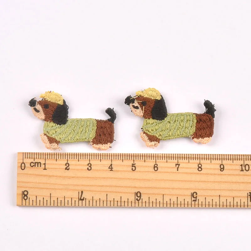 10pcs mix colors Multiple designs sausage dogs cloth patch For Clothing Headwear Bags Decoration Sewing Accessories Qme 6