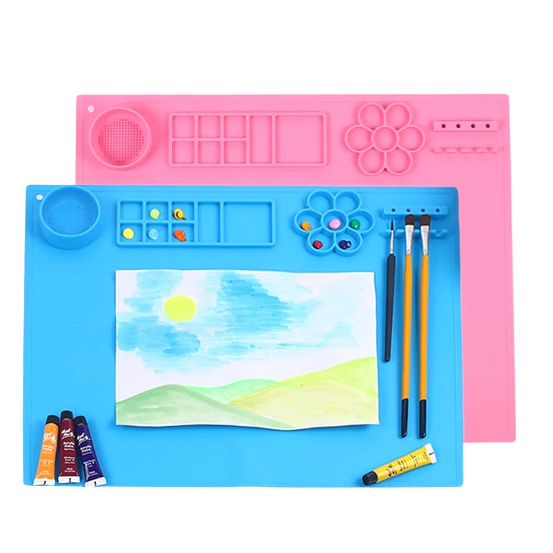 Silicone Painting Mat Art Cup Large Easy Clean Up Protects Surfaces Qme