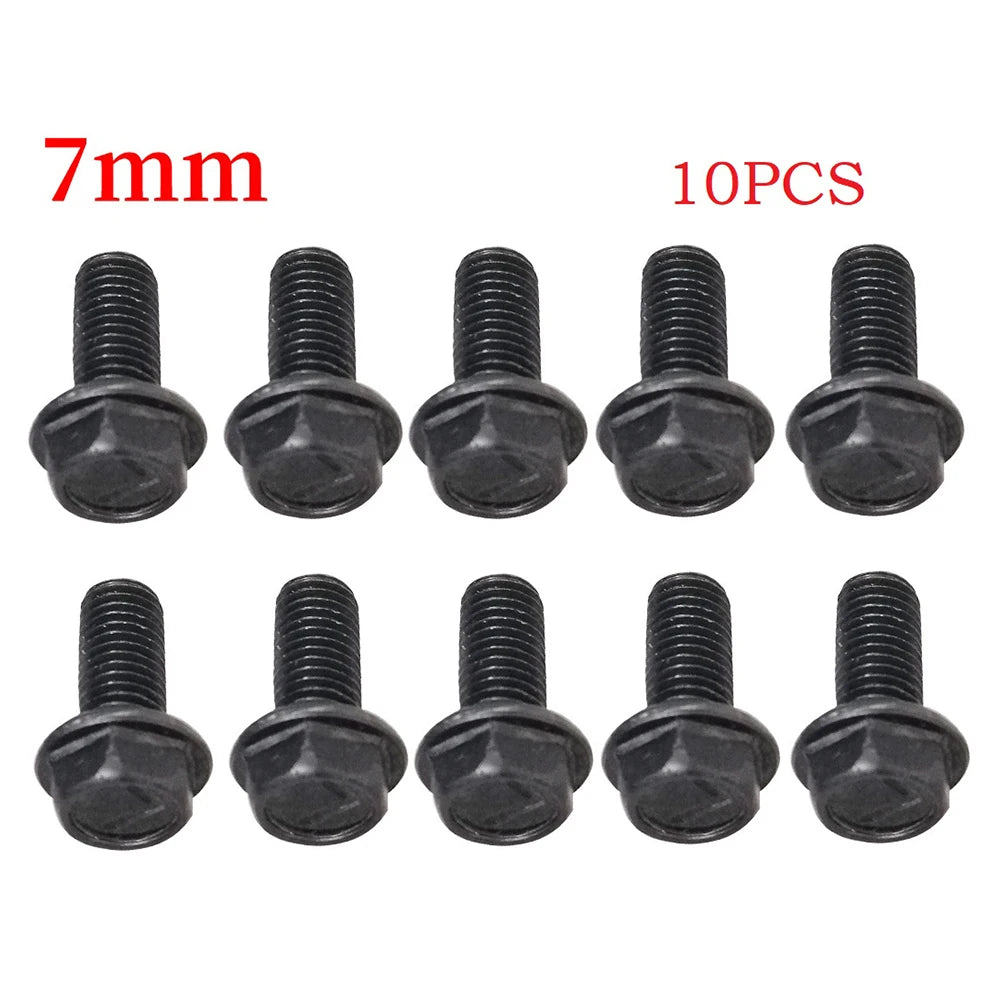 10 Pcs Saw Blade Screw M8 M7 M6 Left Hand Thread Hex Flange 6mm/7mm/ 8mm For Cutting Machine High Strength And Hardness Qme 7mm