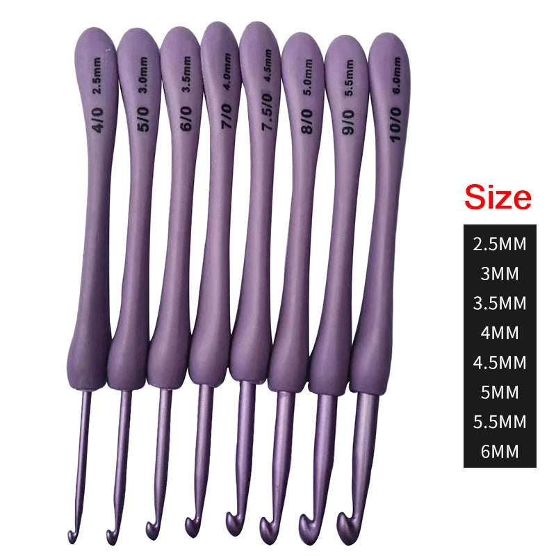2 5- Purple Crochet Hooks Craft Weaving Knitting Needles DIY Sewing Qme