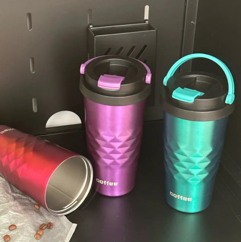 Portable Office Diamond-shaped Insulated Cup Qme