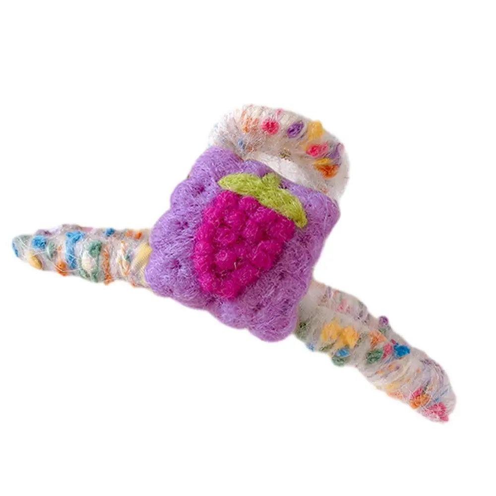 Autumn Hair Clips Plush Shark Claws Large Barrettes Crab Claw Faux Qme purple strawberry China Mainland