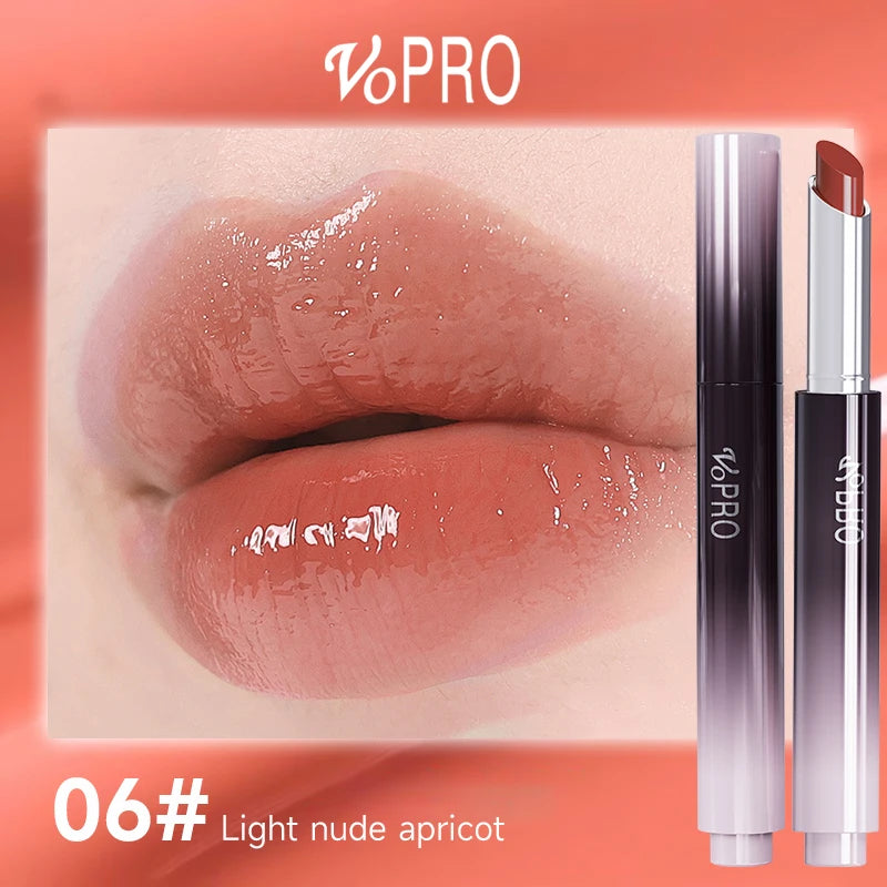 Moisturizing Water Light Lipstick,Mirror Gloss Jelly Gel Lip Gloss,Long-Lasting,Waterproof,Lightweight,Nourishing & Hydrating Qme 06