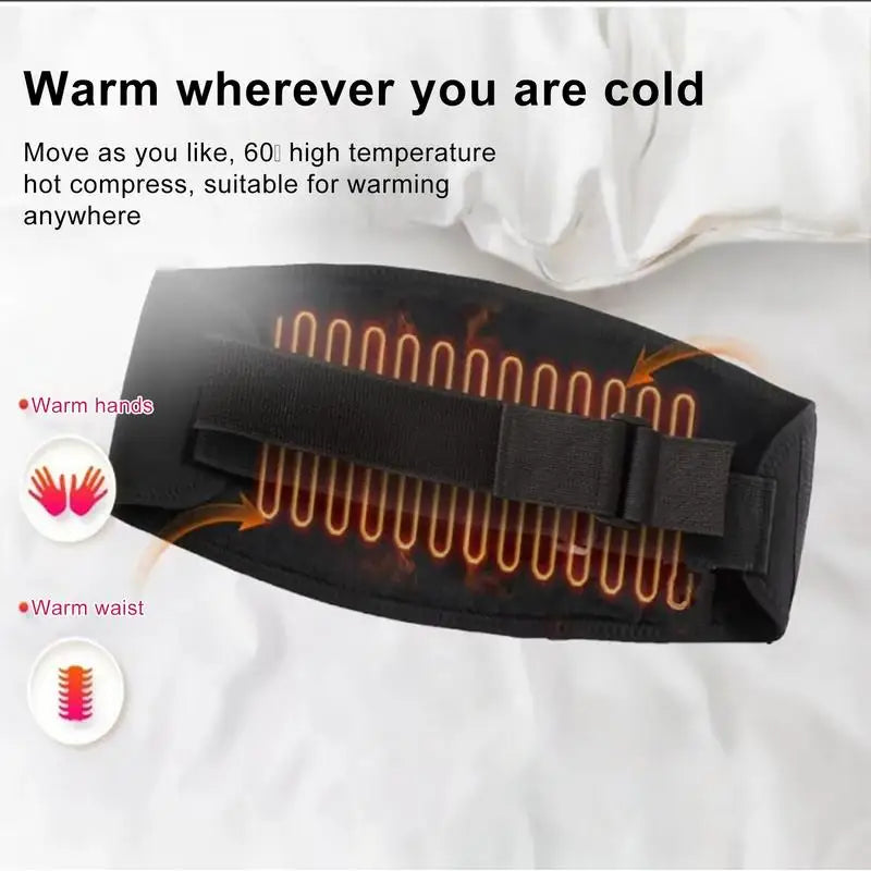 Heating Pad Belt USB Heated Waist Hand Pocket Red Light Compress Qme