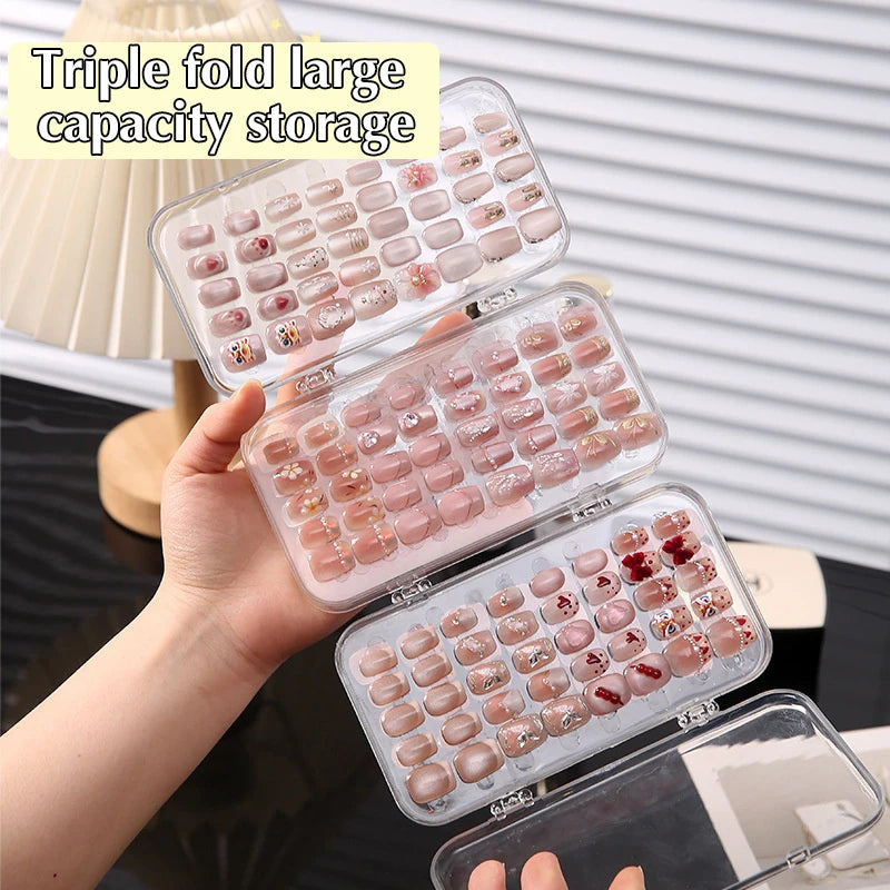False Nail Tips Dispaly Storage Box Tape Roll Wearable Fake Nails Qme