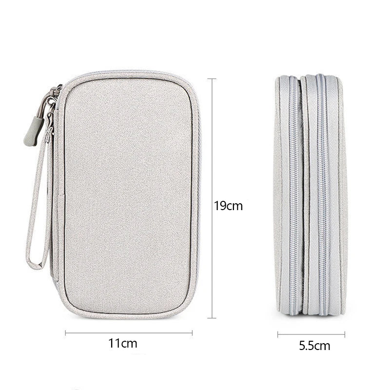 Portable Travel Digital Product Storage Bag Organizer Multi-layer Headset Cable Handbag Charging Treasure USB Data Cable Bag Qme