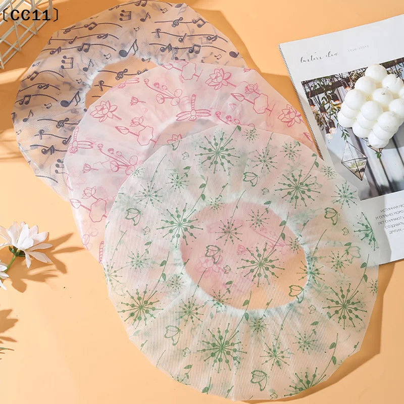 Reusable Shower Cap Elastic Band Waterproof Thicken Bathing Hat Women Qme