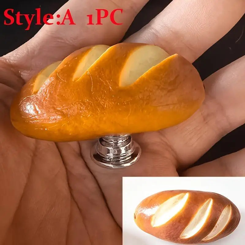 Creative Bread-Shaped Cabinet Door Handle Cute Door Handle Kitchen Drawer Wardrobe Door Knob Furniture Hardware Qme A1
