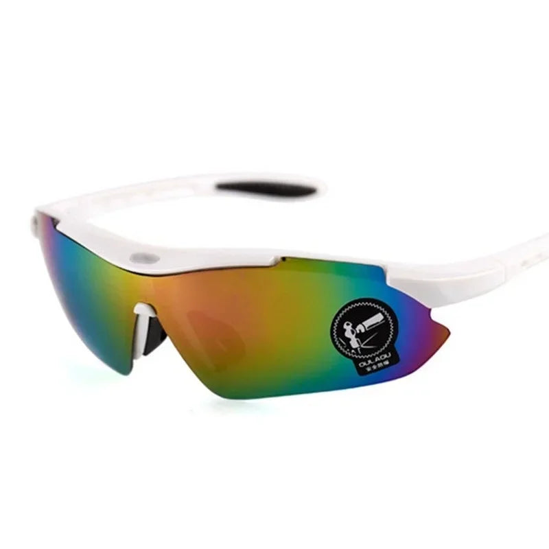 Outdoor Sports Camping Hiking Driving Fishing Sport Sunglasses Polarized Sun Goggles for Men and Women Qme White colorful