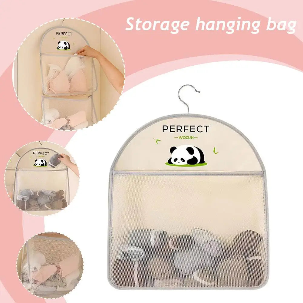 Large Capacity Storage Net, Dormitory Wardrobe, Socks Underwear Hanging Bag, Multilayer Breathable Mesh Pocket Door Storage Bag Qme