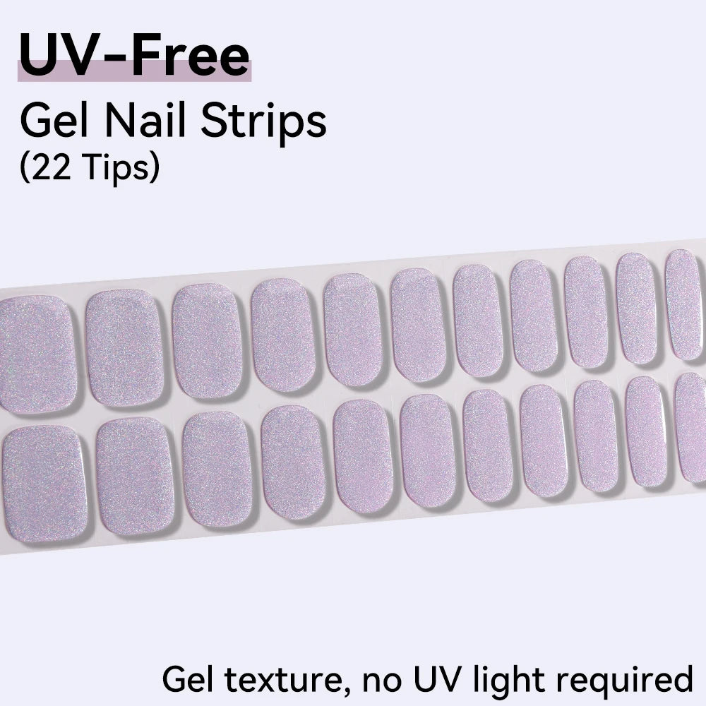 22tips UV-Free Aurora Design Nail Strips Decoration Glitter Sticker Qme BSA-0390
