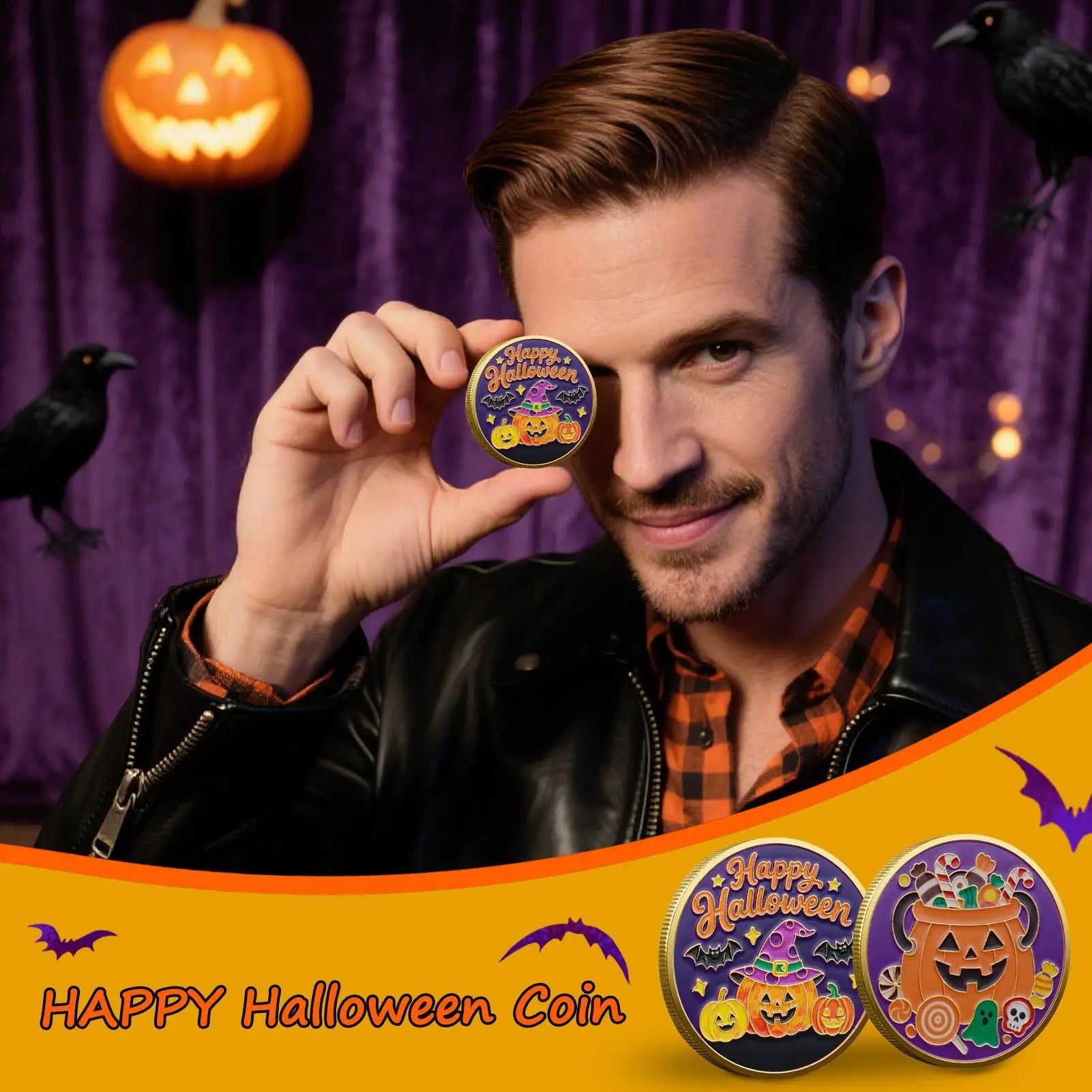 Coin Collectors Halloween Metal Toy Party Decorations Art Decor Qme