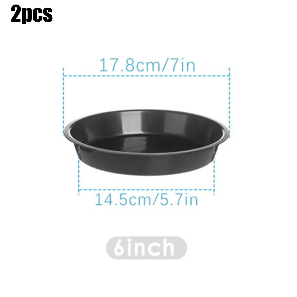 2PCS PP Round Succulent Plant Flower Pot Saucer Gross Trays 4/6/7/8/10 Inches Plant Trays For Home Garden Decoration Black Qme 6 inch
