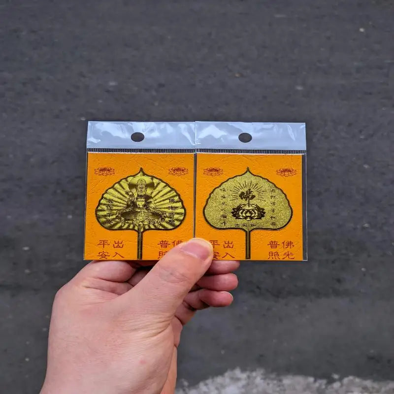 Gold Foil Guanyin Card Peace Blessing Good Luck Wishes Scratch Qme