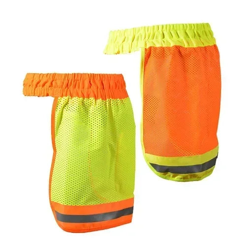 High Visibility Neon Reflective Stripe Sun Protector Neck Cover Safety Hard Hat Helmet with Elastic Breathable Mesh Shield Qme Mixed color 2 pack