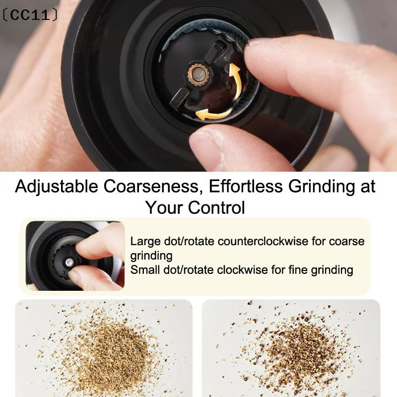 Stainless Steel Manual Salt Pepper Mill Adjustable Seasoning Bottle Qme