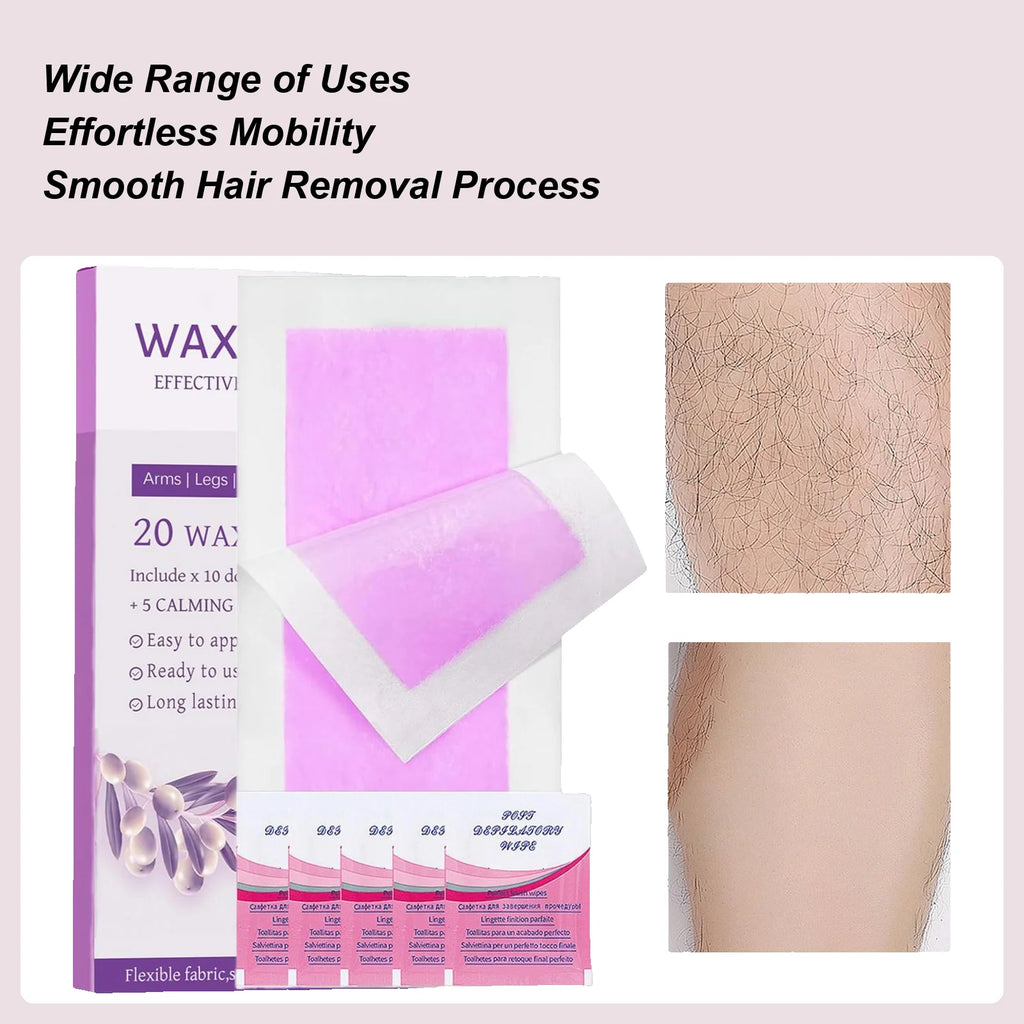 Professional Hair Removal Wax Strips Facial Waxing Wipe Sticker Qme