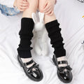 Women Gaiters Boot Cuffs Thigh High Warm Knitted Knee Socks Black Harajuku Leg Warmers Gifts Gothic Lolita Goth Y2k Foot Cover Qme black One Size