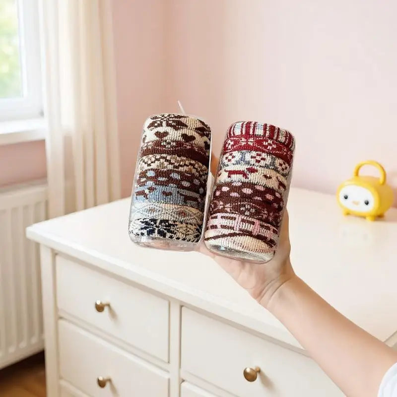 Elastic Hair Ropes Ethnic Pattern Hairband Women Ponytail Holder Qme