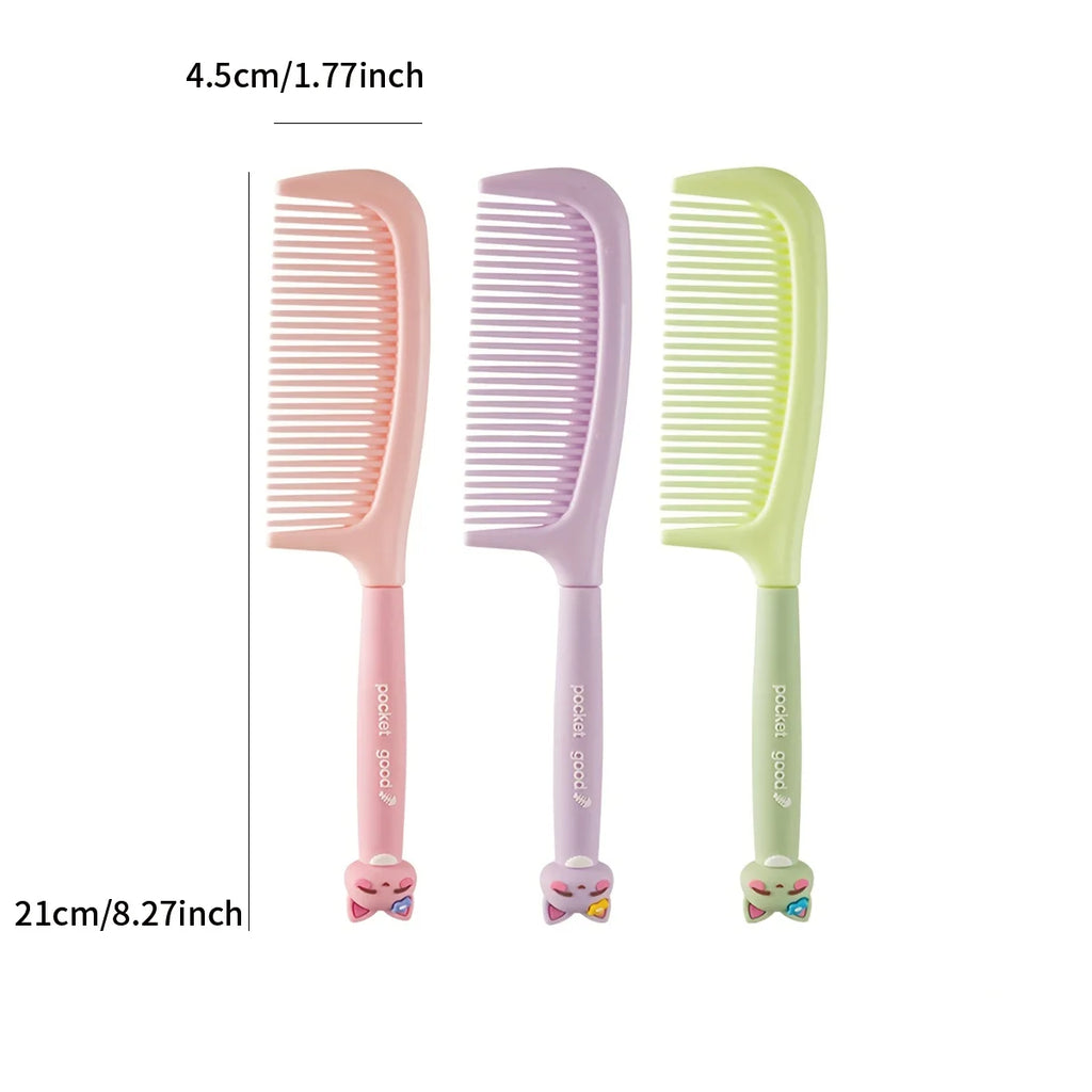 Cute Cartoon Cat Head Hair Comb Student Styling Straight Women's Qme