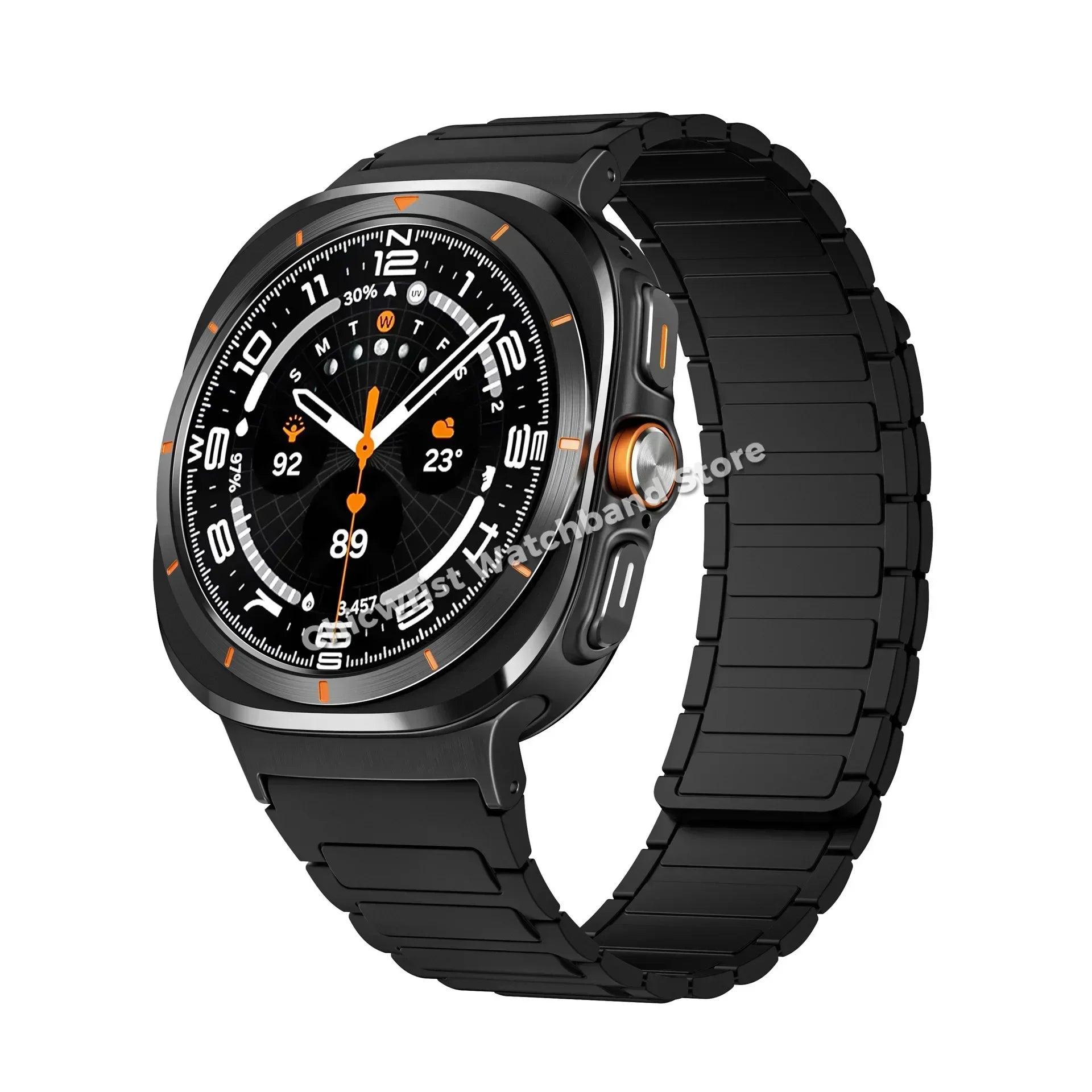 Silicone Sport Band for Samsung Galaxy Watch 7 Ultra 47mm Magnetic Loop Strap for Watch 7 Ultra 47mm No Gaps Curved End Bracelet Qme BB Galaxy Ultra 47mm