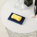 1 bathroom soft rubber drain soap box without punching holes Qme Blue