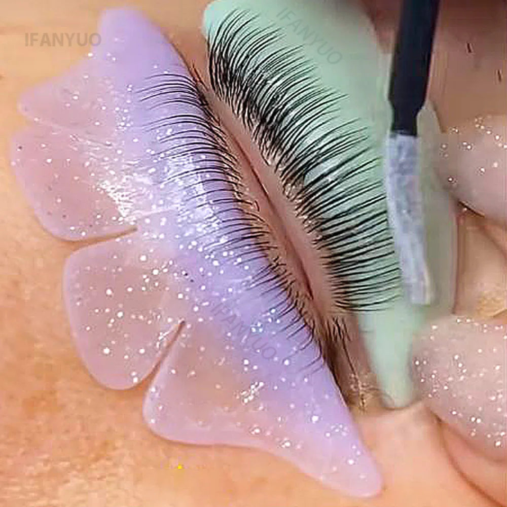 2 Pair Silicone Glitter Butterfly Lash Lift Shield Eyelash Perm Pads Lash Lifting 3D Eyelash Curler Accessories Tool Qme