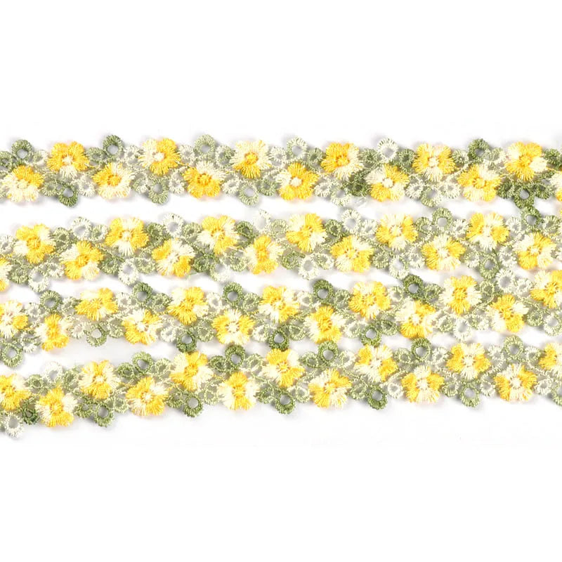 1yard 20mm Colorful Flower Lace Trim Ribbons Gift Wrapping DIY Clothing Sewing Accessories Wedding Party Decor Handmade Crafts Qme 3 1 yard a lot