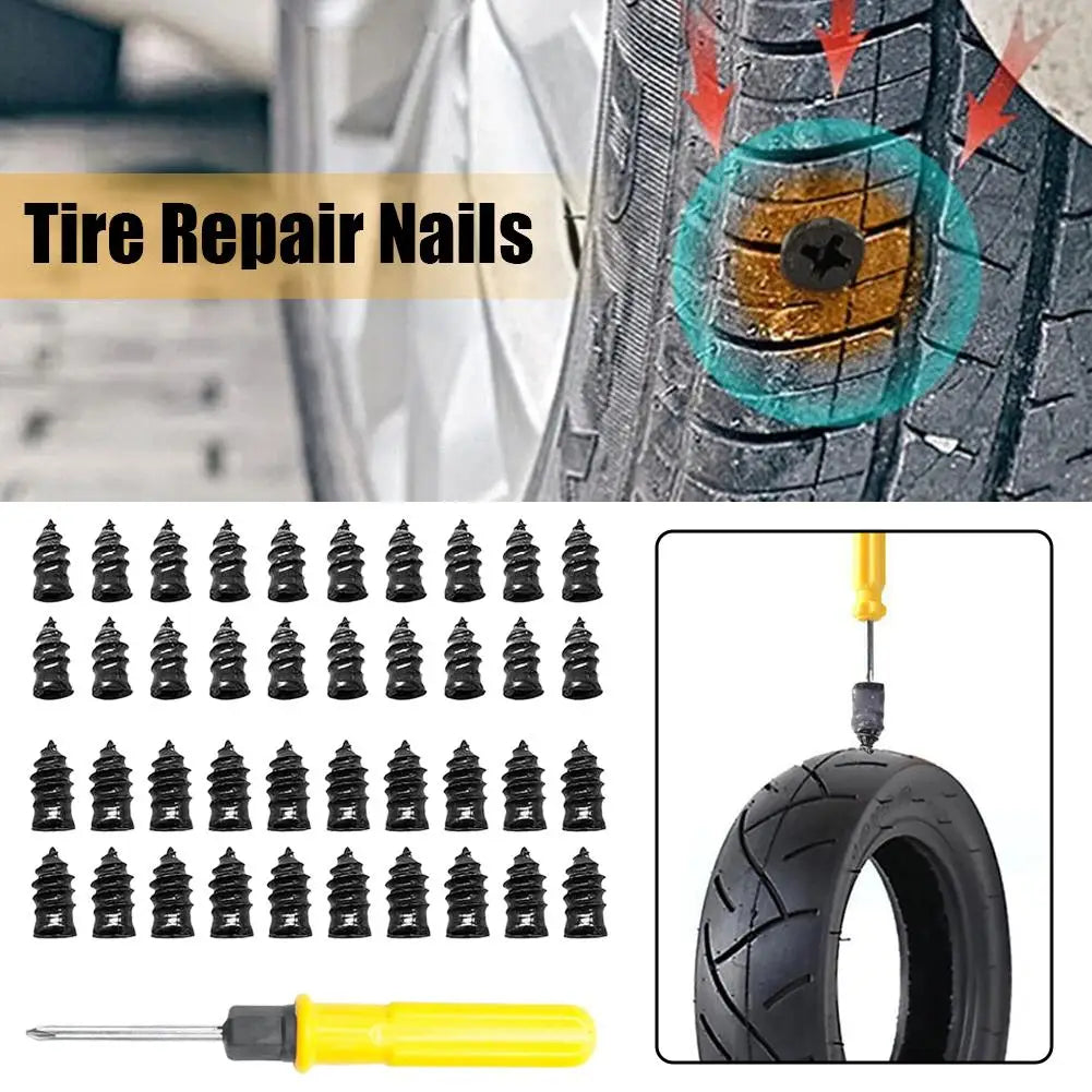 Tire Repair Nail Vacuum Plug Spiral Rubber Car Truck Motorcycle Qme