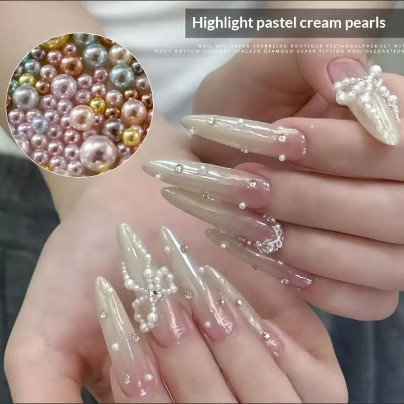 Creative 2- Pearl Resin Charms Nail Art Projects Unique Manicure Qme