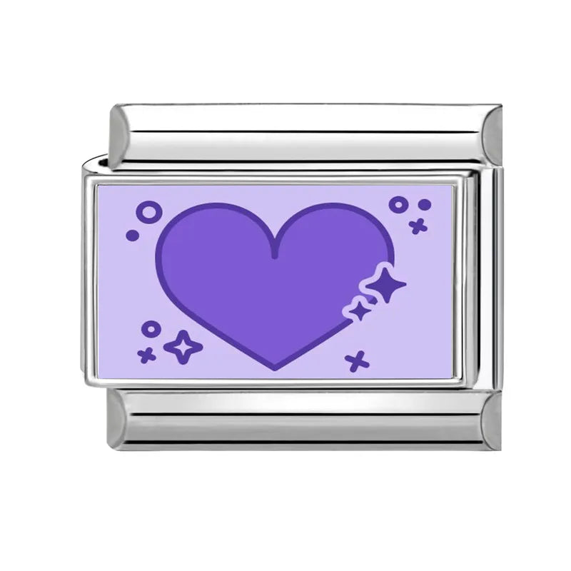 Y2K Wholesale Purple Cartoon Rabbit Planet Cat Italian Charm Link Fit 9mm Stainless Steel Jewelry DIY Making Women Bracelets Qme Style 15