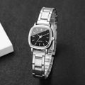 1pcs/set Women's Watch Fashion Style Trendy Simple Scale Square Small Dial Korean Edition Retro Versatile Quartz Watch No Box Qme black