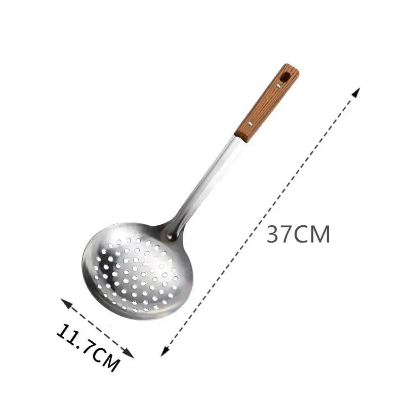 Durable Stainless Steel Wok Spatula Long Handle Kitchen Gadgets Qme Slotted spoon