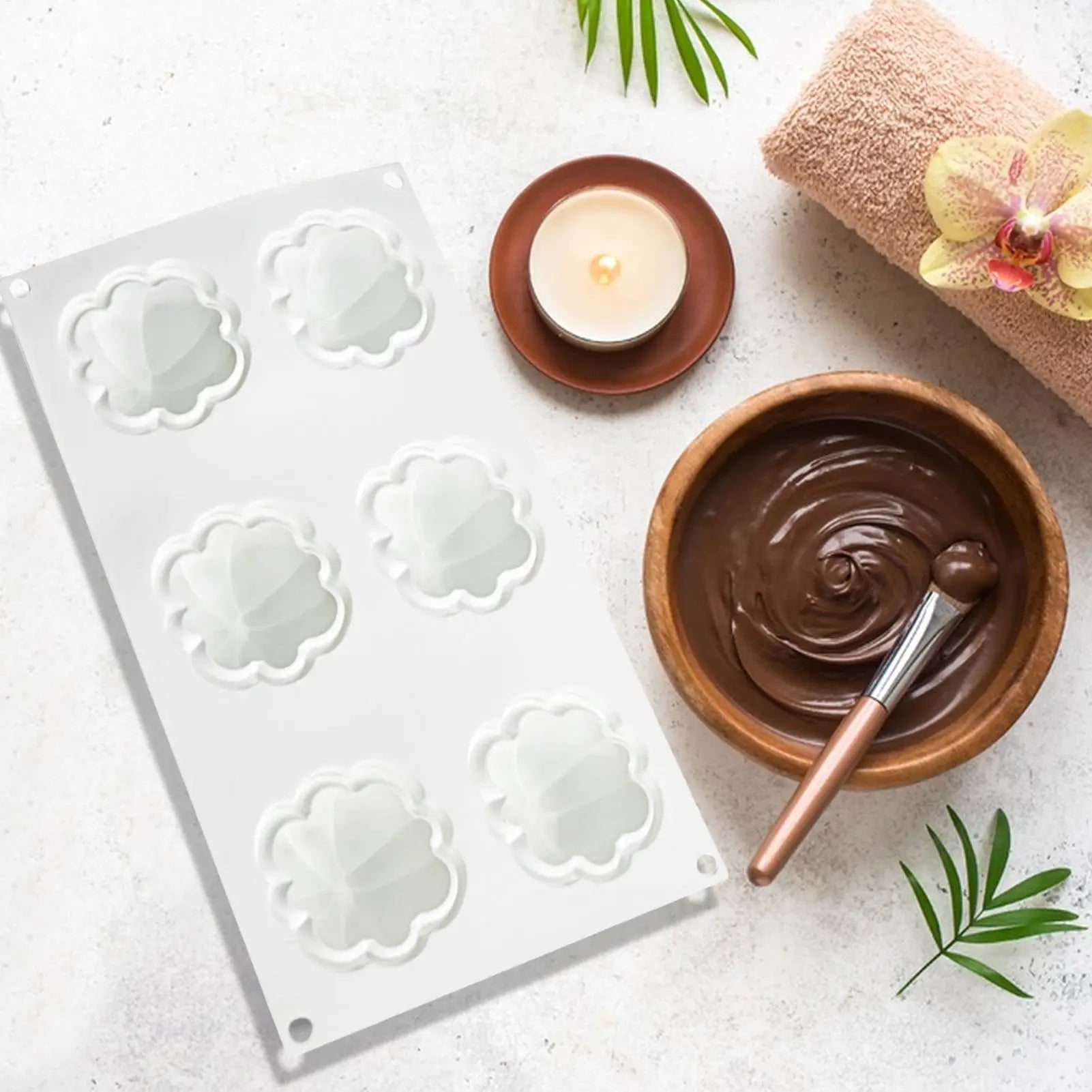 Silicone Pumpkin Mold 6-Cavity Pumpkin Chocolate Mold Non-Stick Mould For Halloween Baking Autumn Chocolate Cupcake Jelly Qme