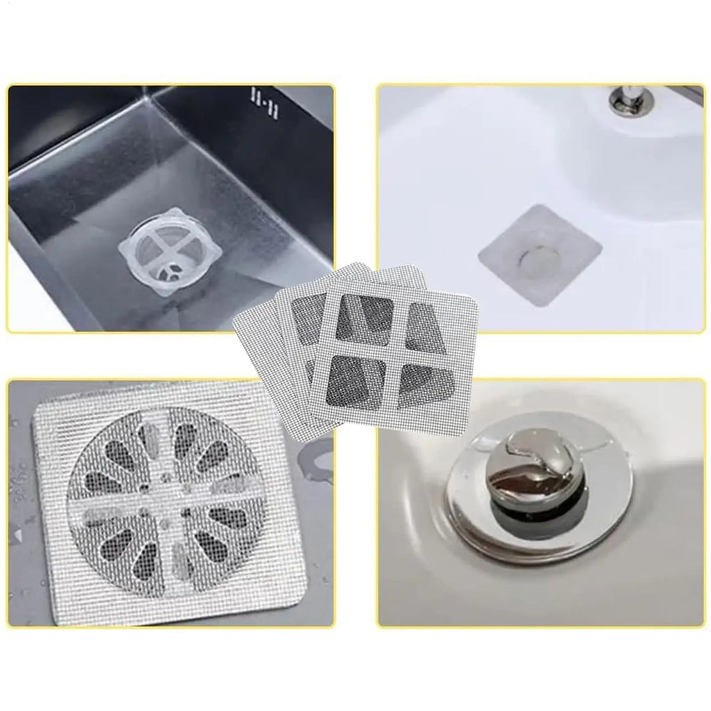 Shower Drain Hair Catcher Stickers 50-Piece Peel Stick Covers Qme