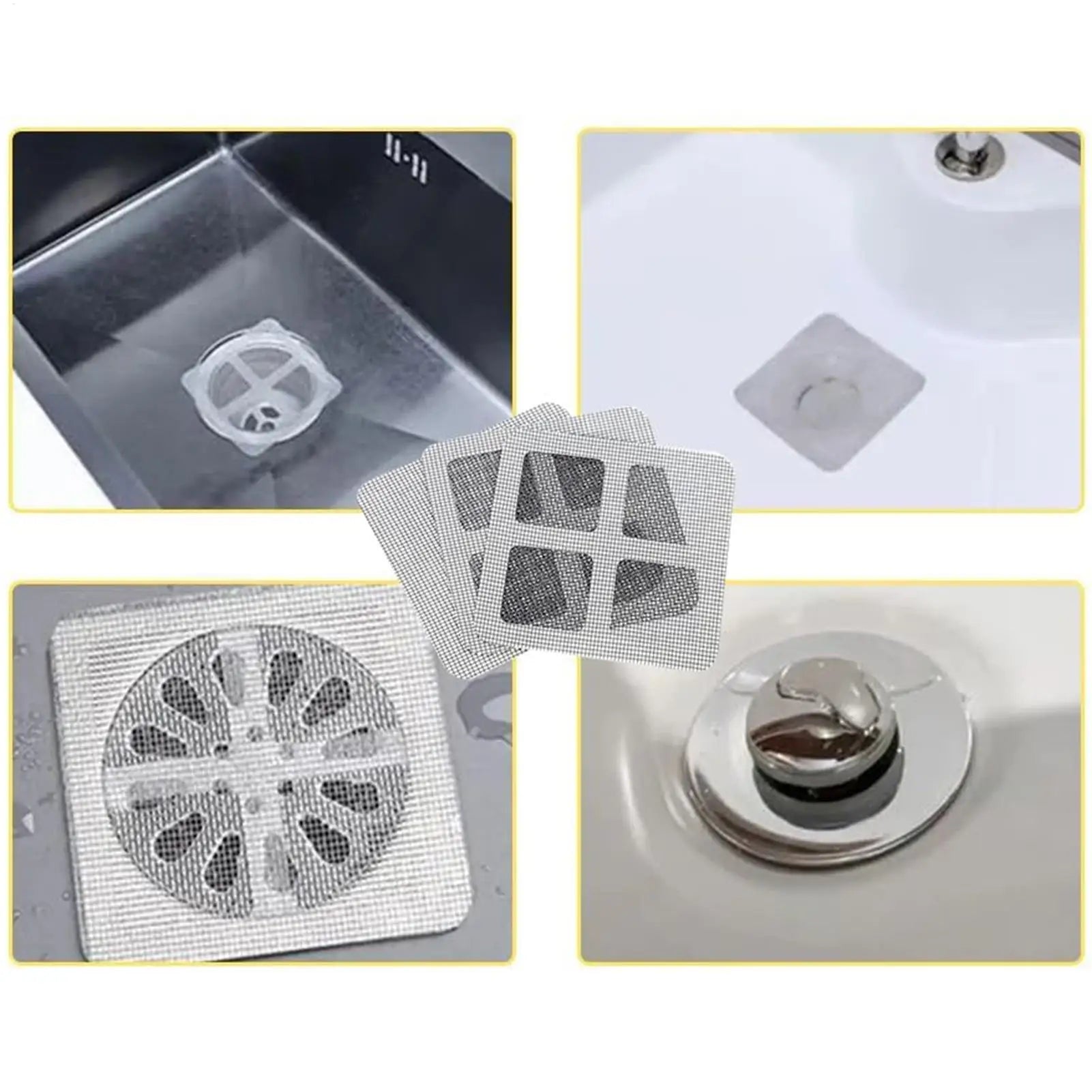Shower Drain Hair Catcher Stickers 50-Piece Peel Stick Covers Qme