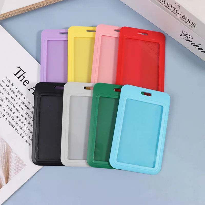 Two-sided Credit Card Cover Hard Plastic Badge Holders Slot Event Qme