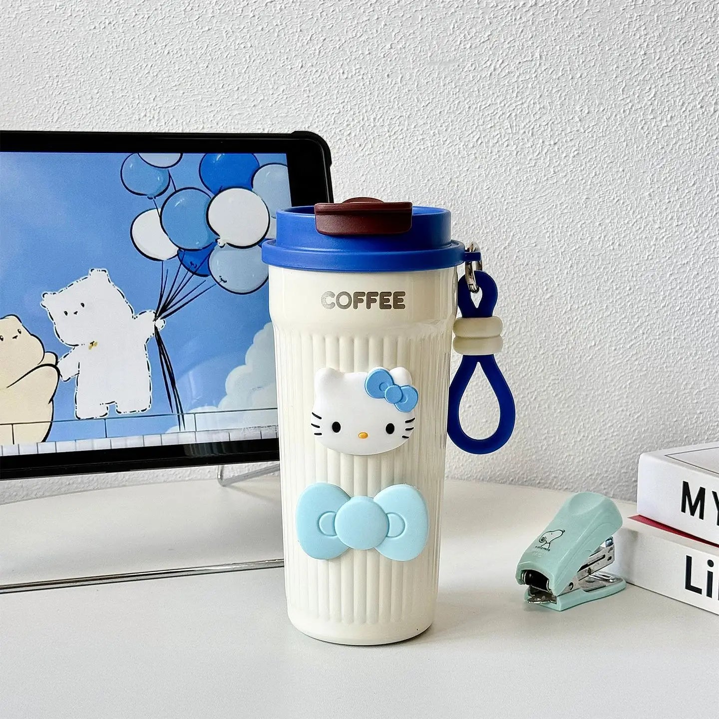 Cute Hello Kitty Insulated Cup Stylish 316 Stainless Steel Straw Cup for Women Large-Capacity, Portable Coffee Cup for Work Qme 4 550ml