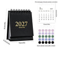 Mini 2027 Desktop Calendar Exquisite Spiral Bound Gold Foil Small Qme A2
