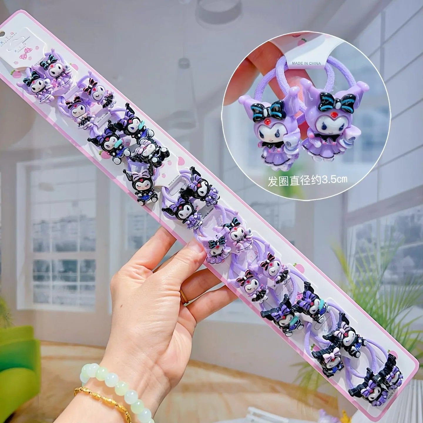 Clowmi Black-purple Hair Clips Ties Cartoon BB Gentle Cute Qme 2