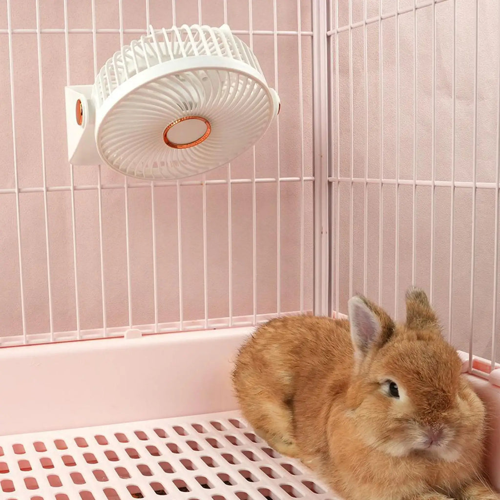 Bunny Cooling Fan Portable No-Drill USB Rechargeable Hamster Summer Cooling Fan for Gerbil Chinchilla Ferret Summer Home Qme