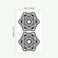 1-Pack Black-Tulip Symmetrical Temporary Tattoo Sexy Floral Bohemian Holiday Style Suitable for Fashionable Individuals Neck Cov Qme RT-17