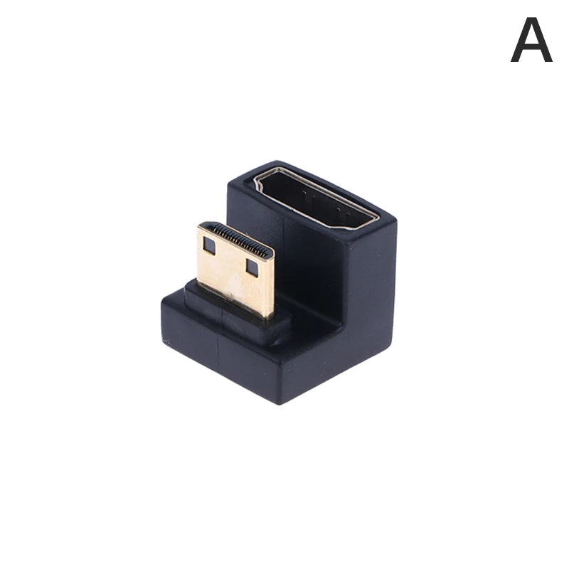 HDMI-Compatible Adapter 360 Degree Angled U-shaped L Converter Mini Qme A