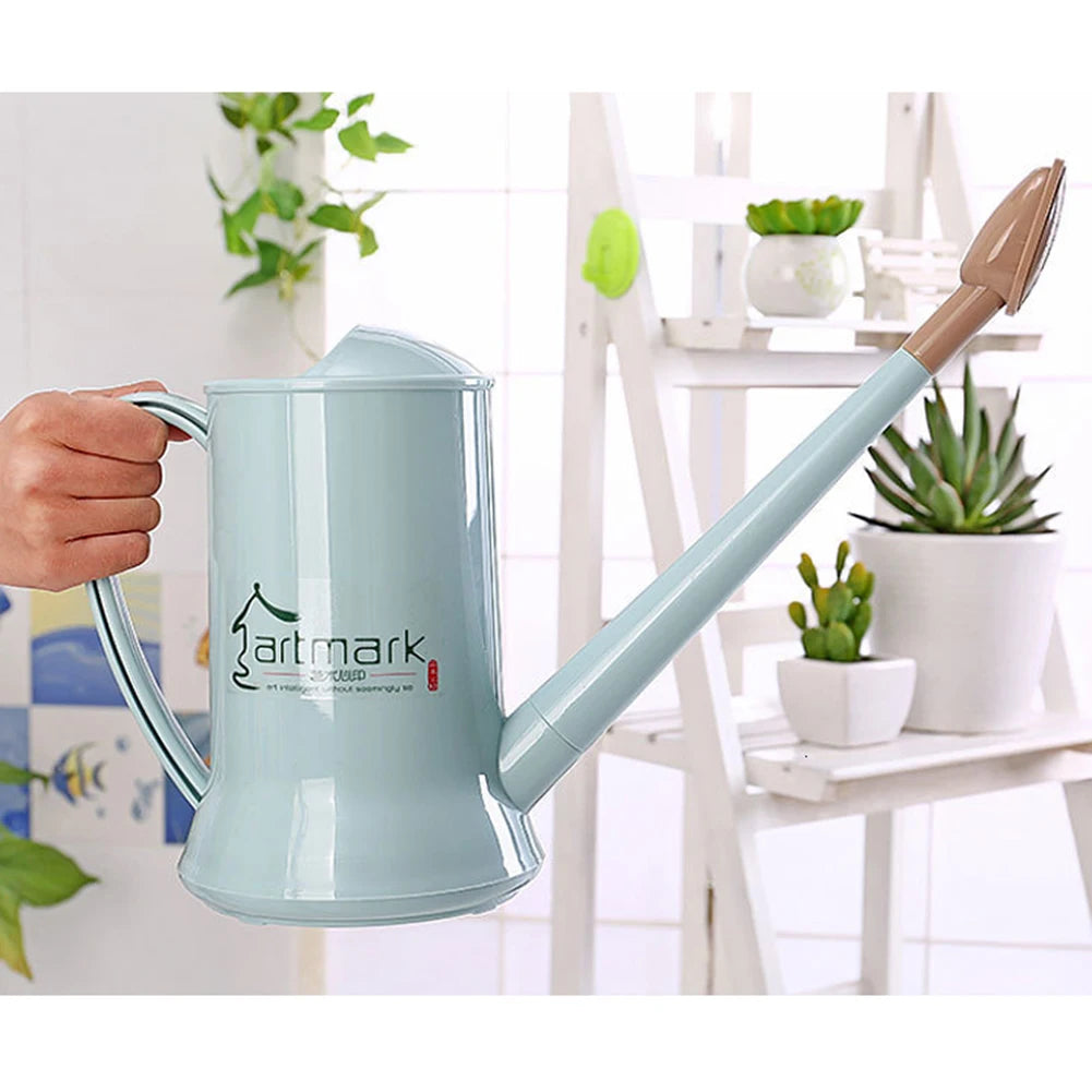 2L Watering Can with Long Spout Detachable Head Plastic Garden Watering Pot for Flower Plant Irrigation Indoor Outdoor Use Qme